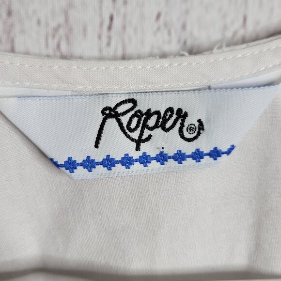 Vintage Roper Southwest Aztec Red White & Blue Button Down Western Top - Picture 7 of 7